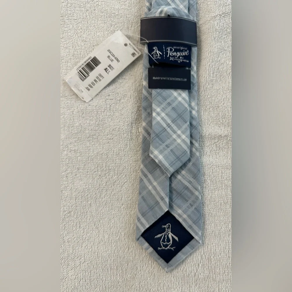 NWT Original Penguin‎ Blue/Gray Plaid Tie - Picture 4 of 4